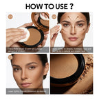 Bronze Compact Powder Oil Control Matte Finish for All Skin Types Daily Makeup Routine