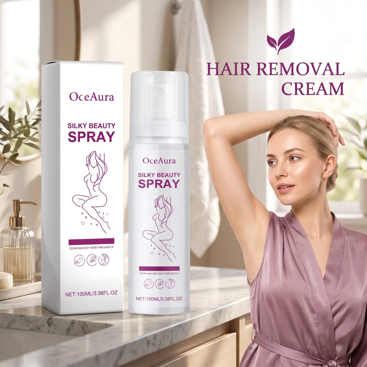 Body Hair Remover Spray Gentle Depilatory Mousse for Women and Men for Smooth Skin at Home