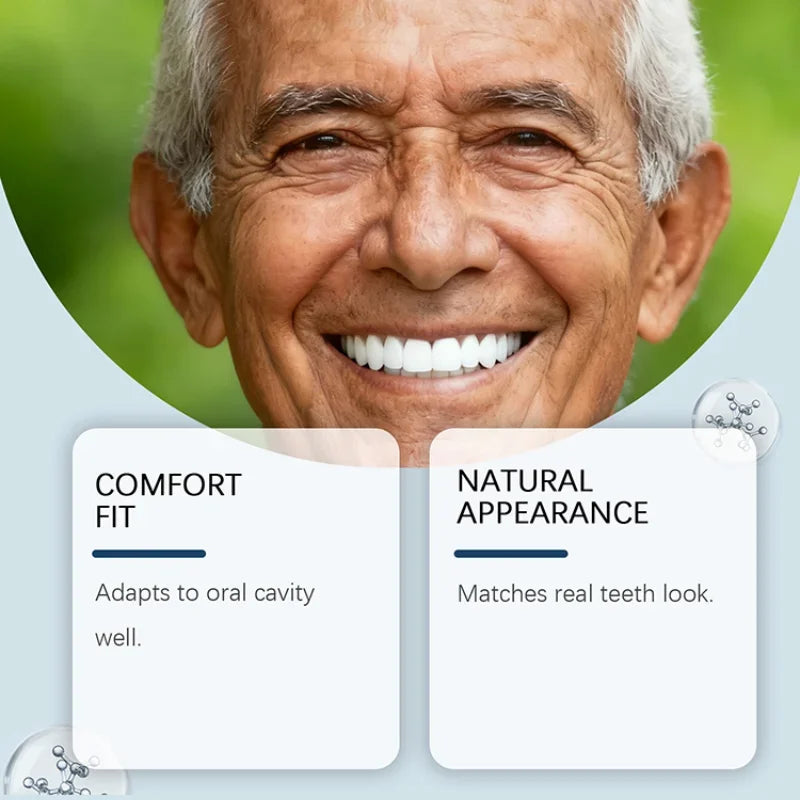 Full Denture Set Natural Smile Braces for Men and Women for Daily Oral Hygiene Comfort