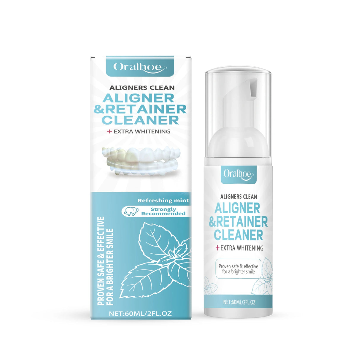 Aligner and Retainer Cleaner Foam Mousse for Fresh Breath and Whitening for Daily Dental Care