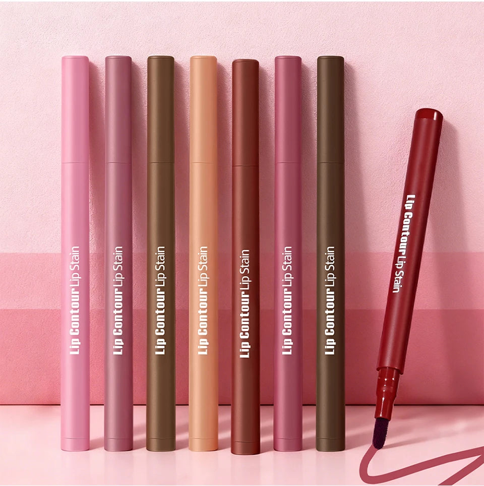 Lip Contour Stain Pen Long Lasting Waterproof Makeup for Daily Beauty and Travel