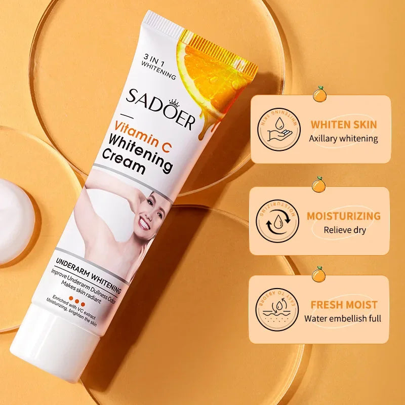 Vitamin C Brightening Cream Moisturizing Skin Lightening for Unisex on Body Face and Underarms