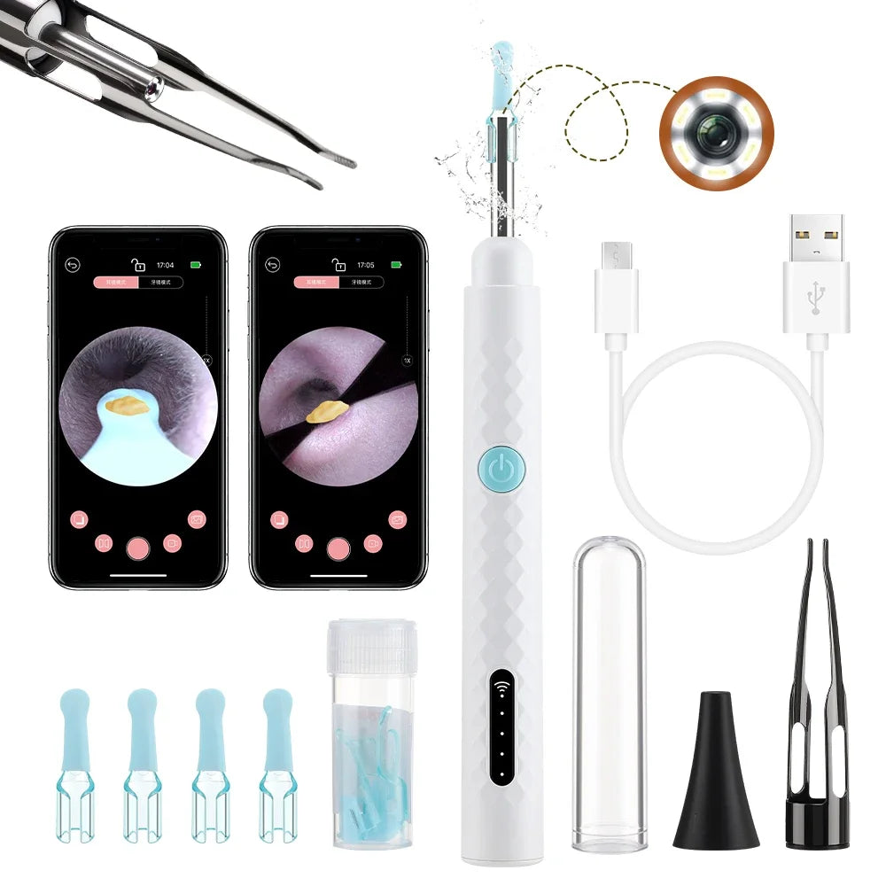 Smart Visual Ear Wax Cleaner with HD Camera and Tweezers for Adults and Kids at Home