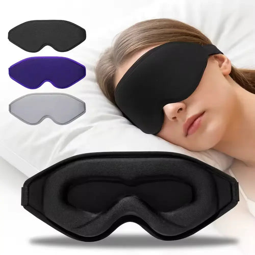 3D Sleep Mask Light Blocking Memory Foam Eye Cover for Travelers at Night
