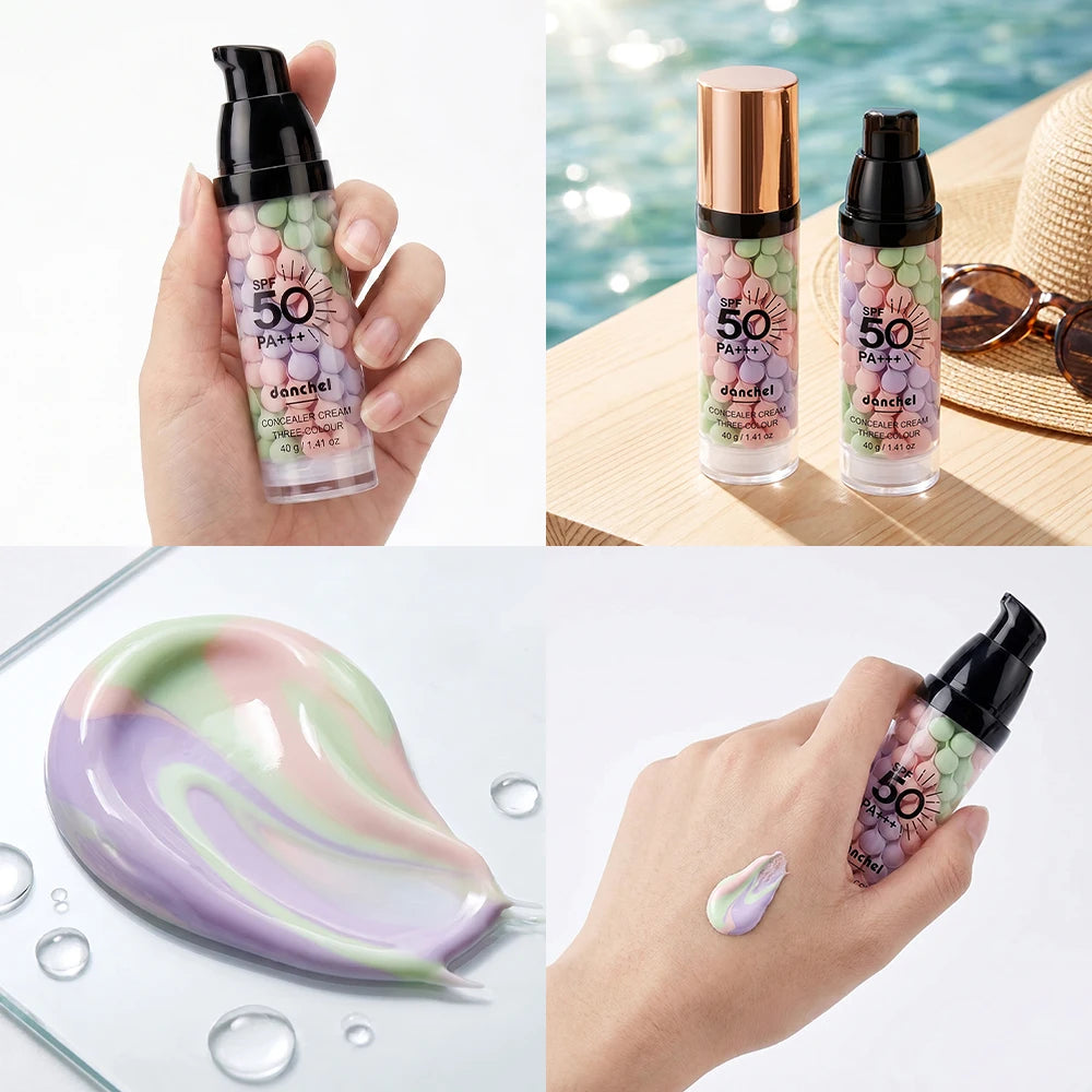 Three Color Face Primer Hydrating Moisturizing Base for Women Daily Makeup