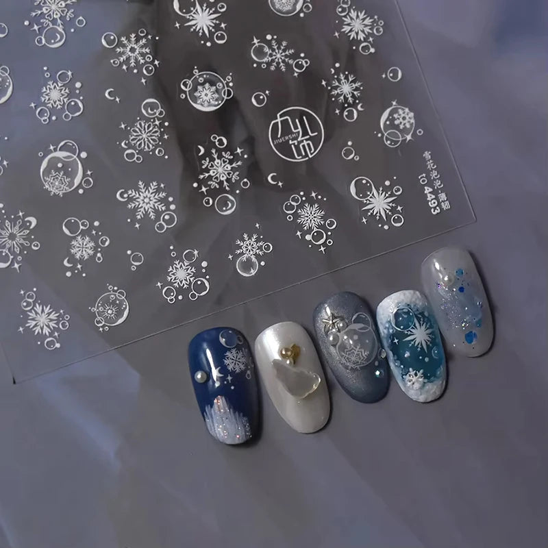 Christmas Nail Stickers Winter Decals for Salon Manicure and Home Holiday Decoration