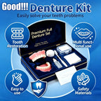 Full Mouth Denture Set Comfortable Silicone Teeth with Cleaning Tools for Daily Dental Hygiene