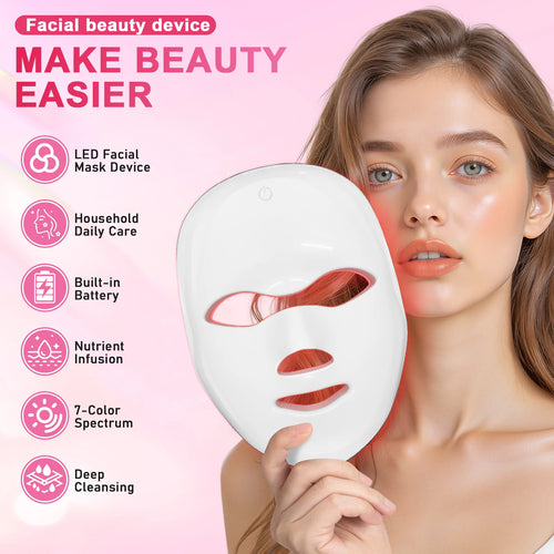 7 Color LED Photon Facial Mask Skin Rejuvenation and Anti Aging Tool for Women at Home Spa