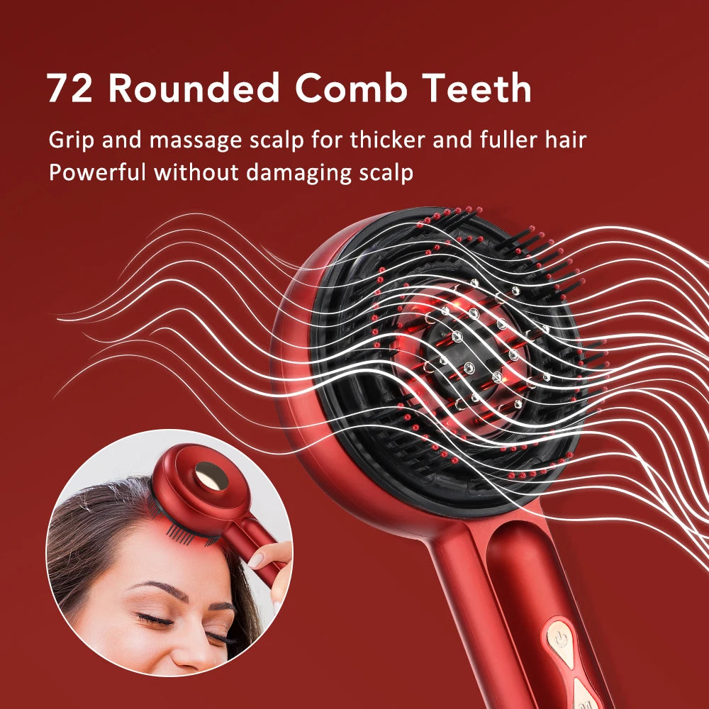 Electric Scalp Massage Comb LED Therapy Hair Growth Serum Applicator for Men and Women Home - 21