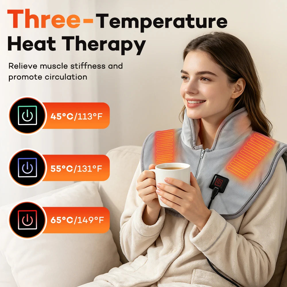 Electric Heating Shoulder Neck Pad USB Heated Wrap for Office Workers at Home in Winter