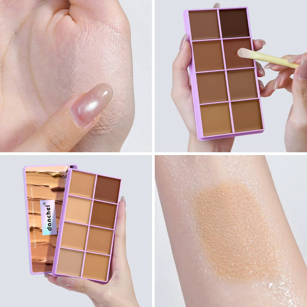 Cream Concealer Palette Waterproof Full Coverage for Professional Makeup and Daily Face Sculpting