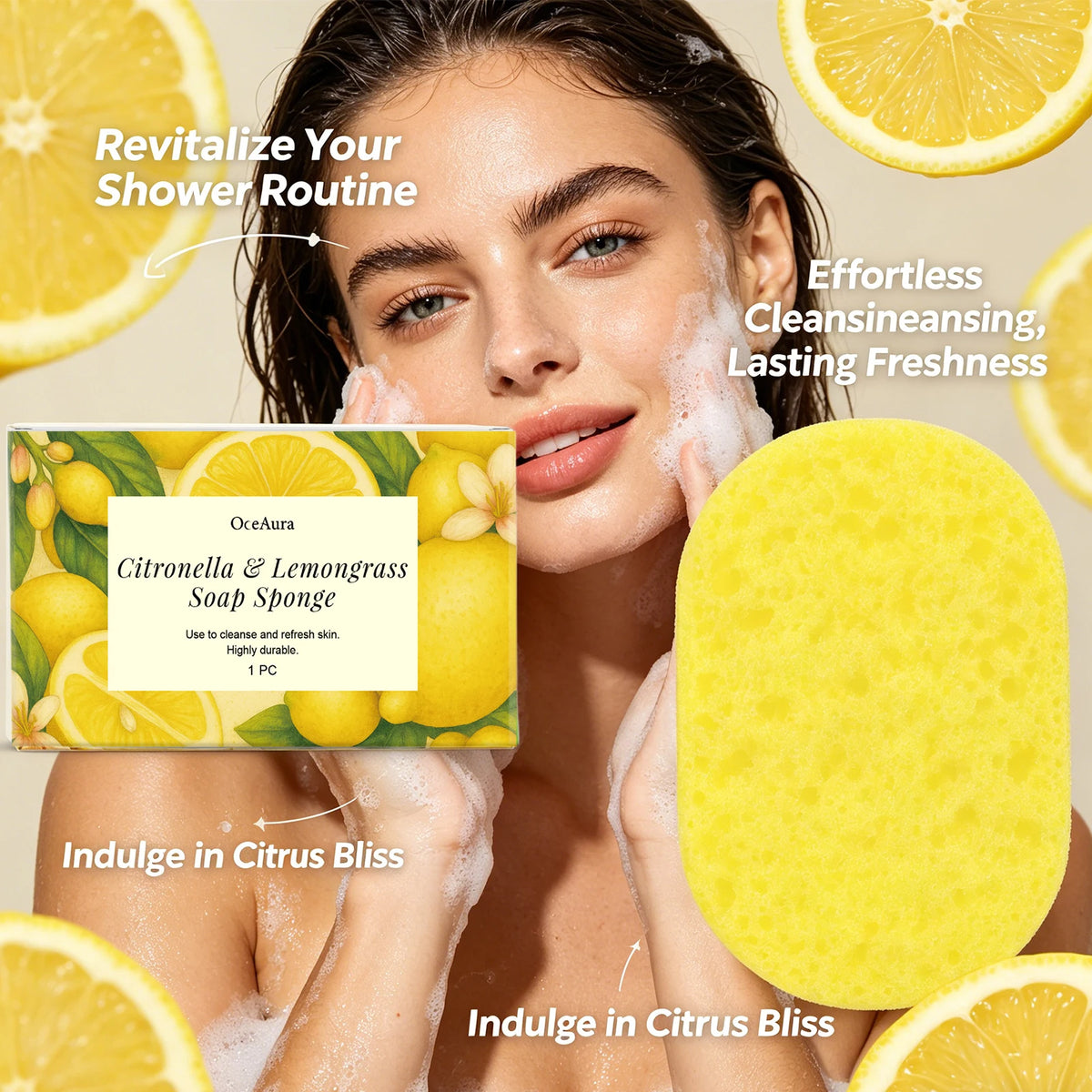Bath Sponge Exfoliating Body Scrubber for Daily Skin Cleansing and Refreshing Shower Routine