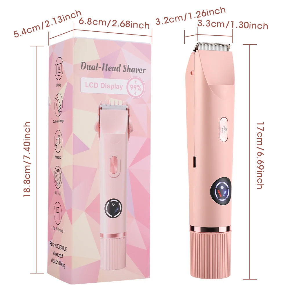 Electric Shaver for Women Waterproof Body Trimmer for Bikini Underarm Legs and Smooth Skin