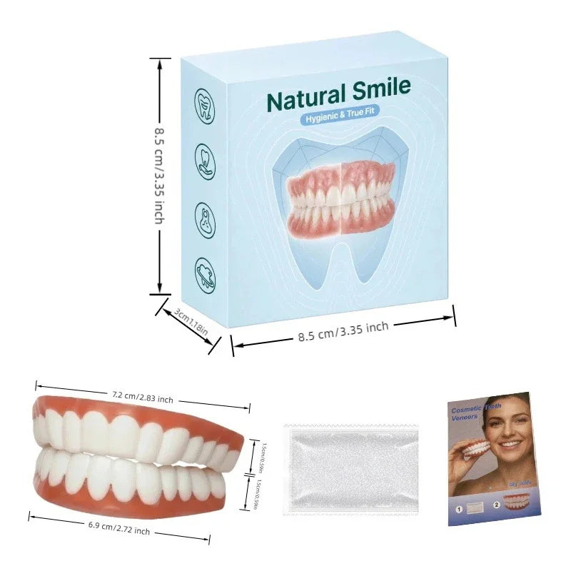 Silicone Fake Teeth Cosmetic Dentures for Adults Smile Enhancer for Daily Oral Care