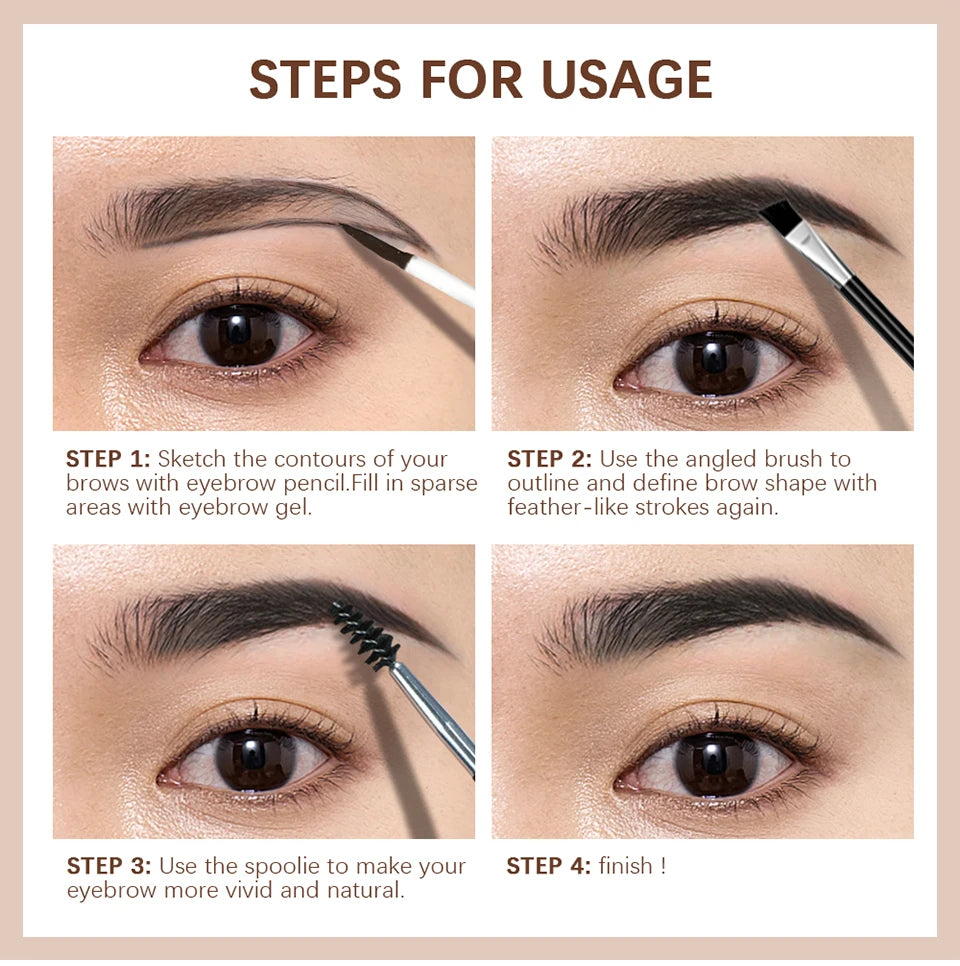 Waterproof Eyebrow Gel Set Long Lasting Tinted Makeup for Women Daily Beauty - 12