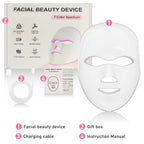 7 Color LED Photon Facial Mask Skin Rejuvenation and Anti Aging Tool for Women at Home Spa