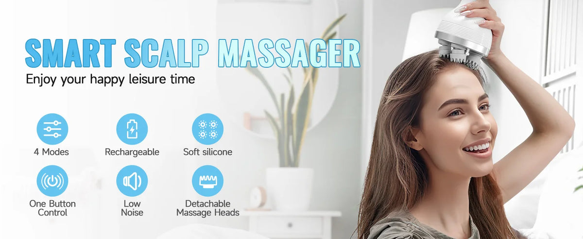 Electric Scalp Massager Deep Tissue Kneading Tool for Full Body Relaxation at Home