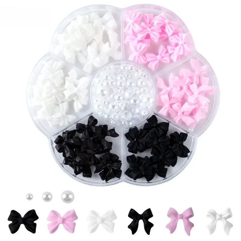 Acrylic Nail Art Charms with Bowknot Flowers for Manicure Design at Home Professional Salon - 6