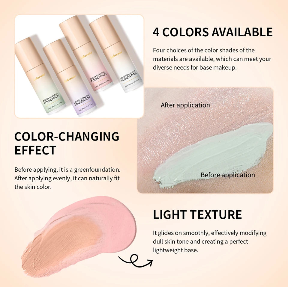 Color Changing Foundation Moisturizing Concealer for Even Skin Toning Daily Makeup Routine - 23