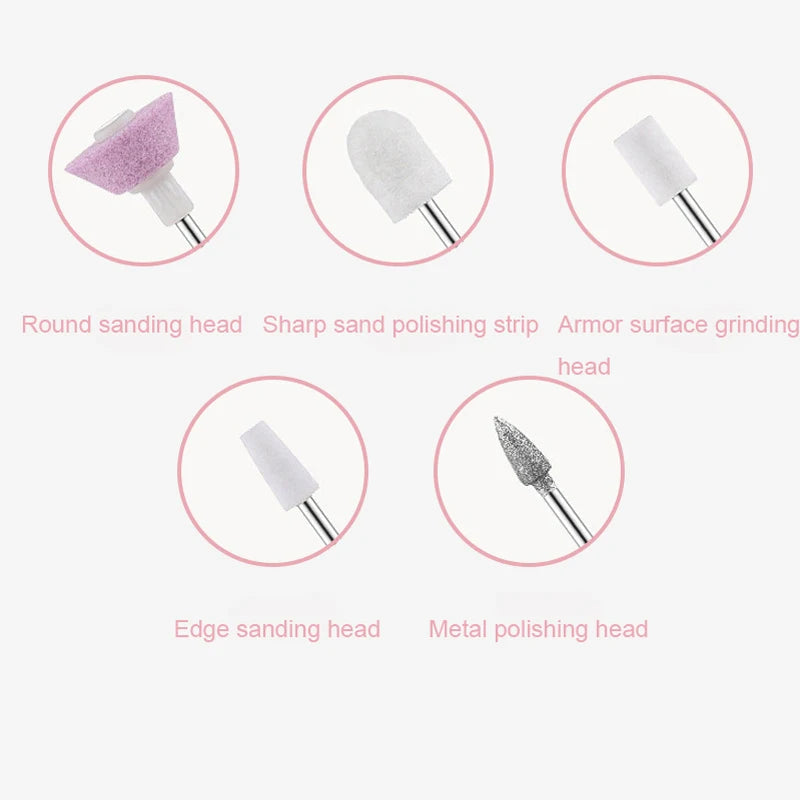 Electric Nail Drill Kit Cordless Manicure File for Home Salon Use on Fingernails Toenails