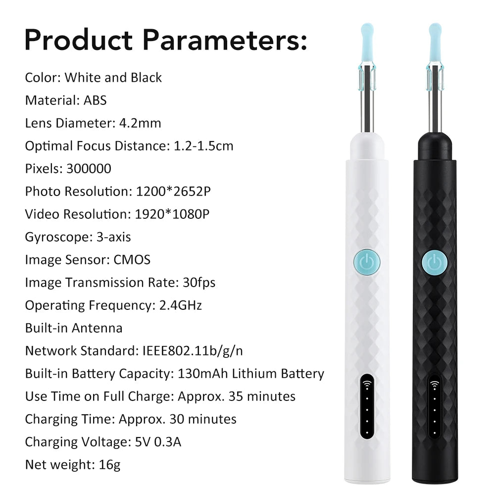 Smart Visual Ear Wax Cleaner with HD Camera and Tweezers for Adults and Kids at Home - 15