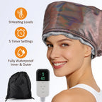 Hair Steamer Cap with Adjustable Temperature and Timer for Deep Conditioning at Home Treatment