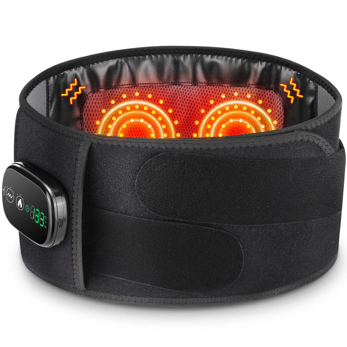Back Massager Belt with Heat and Vibration Lumbar Support for Home Office and Daily Waist Care