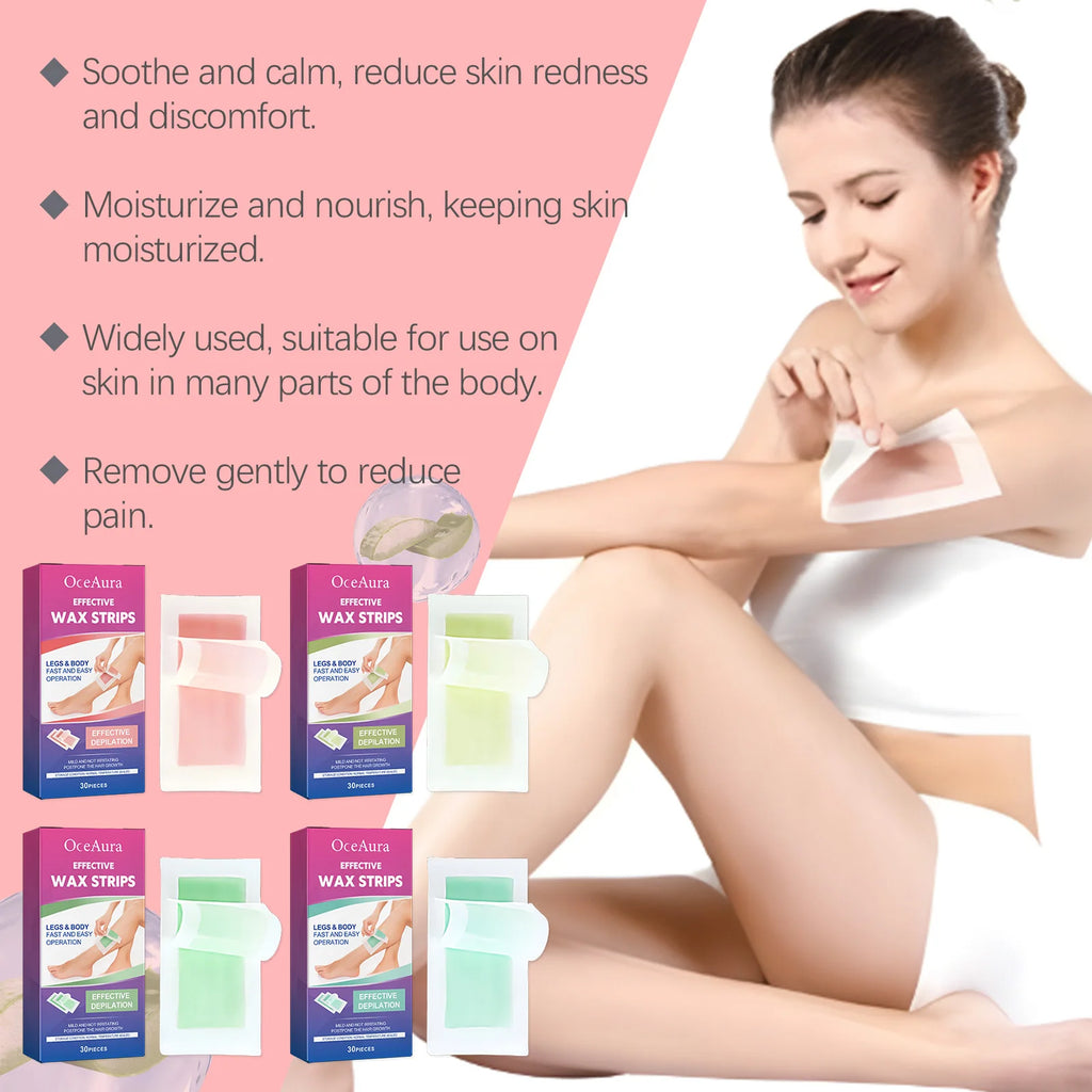 Depilatory Wax Strips Hair Removal for Smooth Skin Legs and Underarms at Home SPA Experience