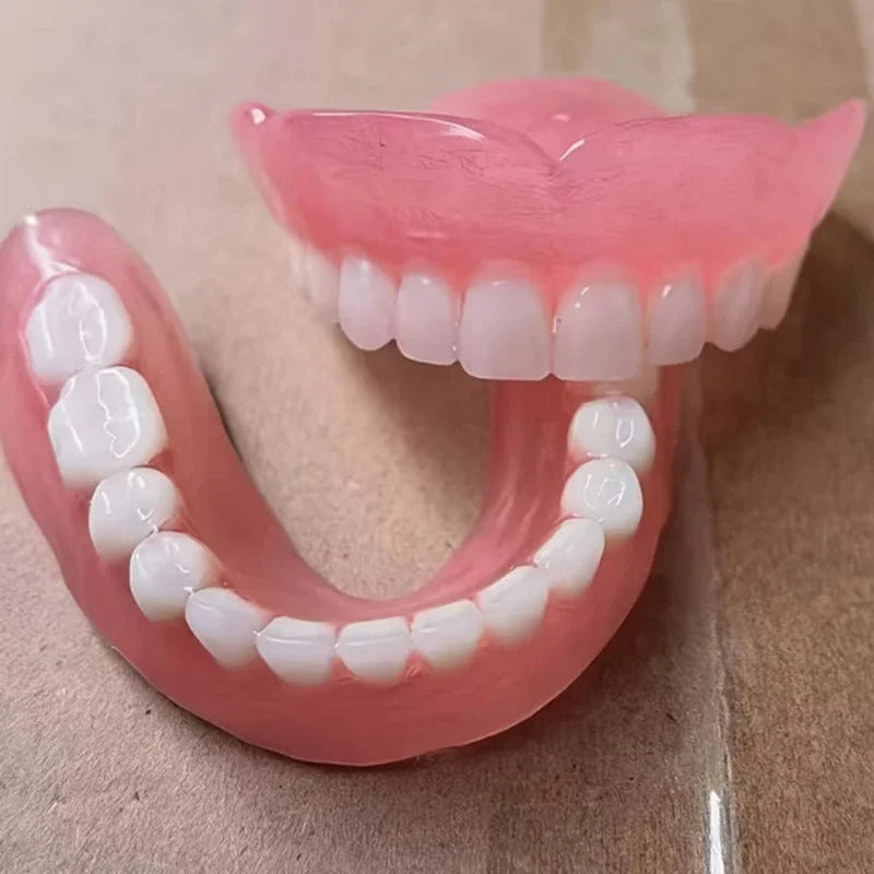 Silicone Fake Teeth Cosmetic Dentures for Adults Smile Enhancer for Daily Oral Care