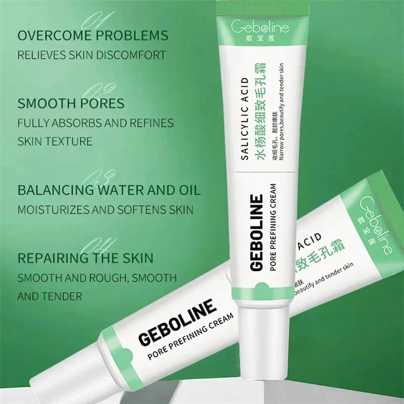 Salicylic Acid Pore Shrinking Cream Skin Repair Acne Treatment for Face and Smooth Texture