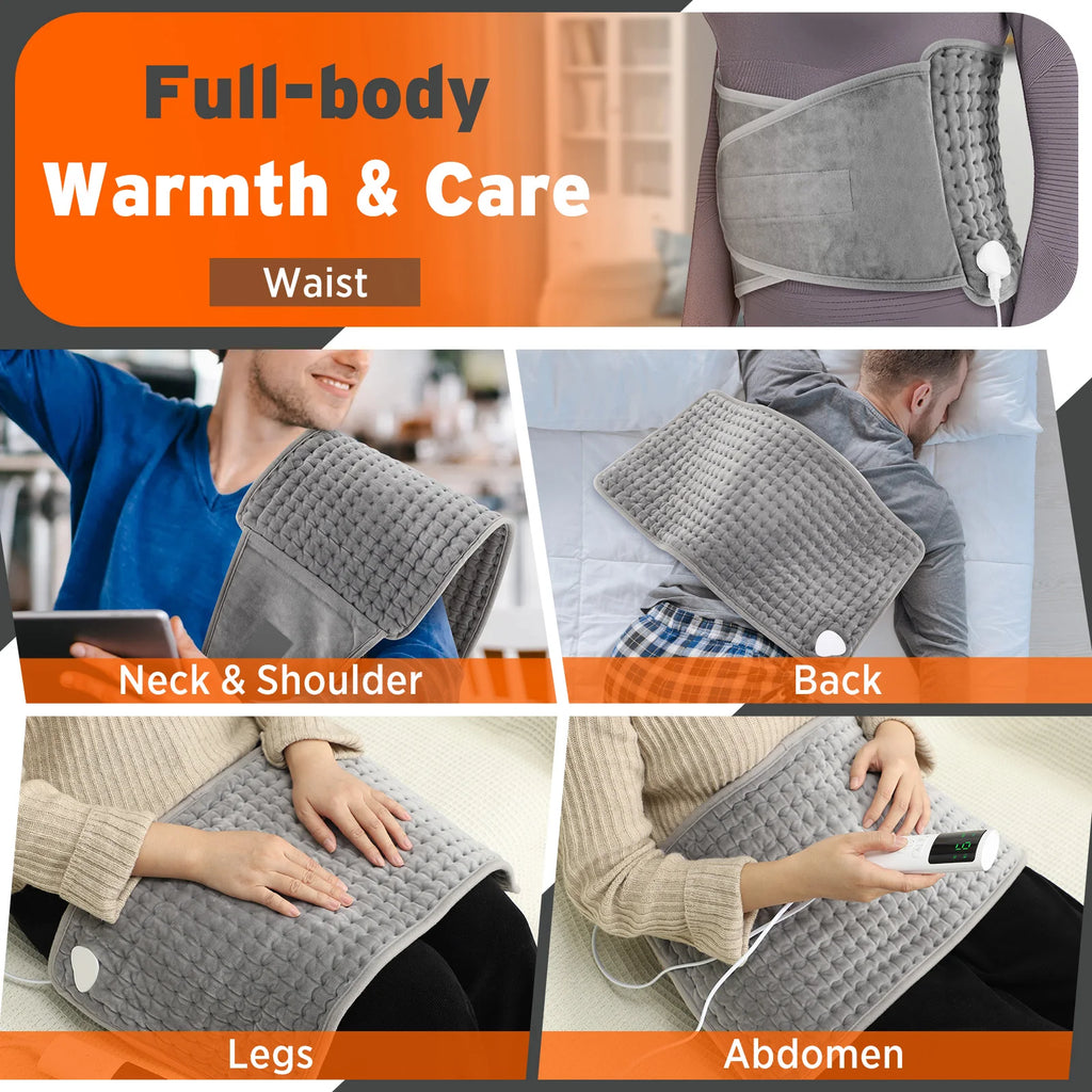 Electric Heating Waist Belt Adjustable Thermal Pad for Back Pain Relief at Home Office