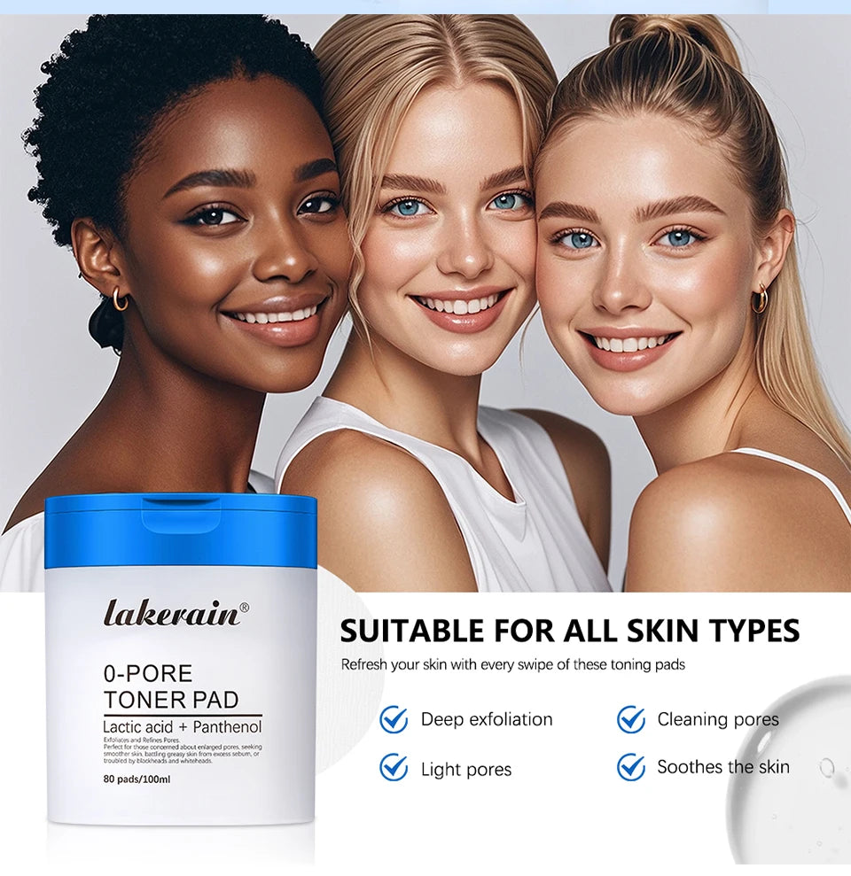 Pore Toner Pad and Peptide Serum Set Deep Moisturizing Glow for Unisex Daily Facial Skin Care