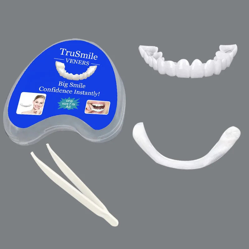 Veneer Snap on Teeth Kit Temporary Whitening Replacement for Men and Women Smile Enhancement