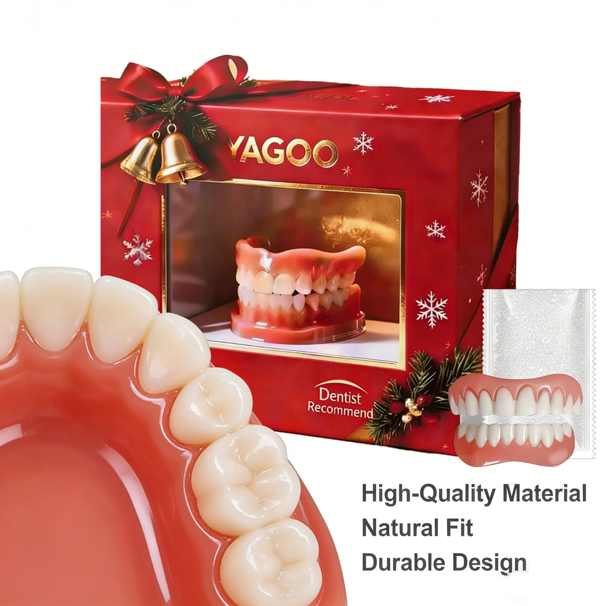 Silicone Dentures Natural Smile Veneers Comfortable Fake Teeth for Men and Women Daily Use