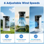 Portable Air Cooling Fan Six Speeds Humidifier for Desk and Home Office Use