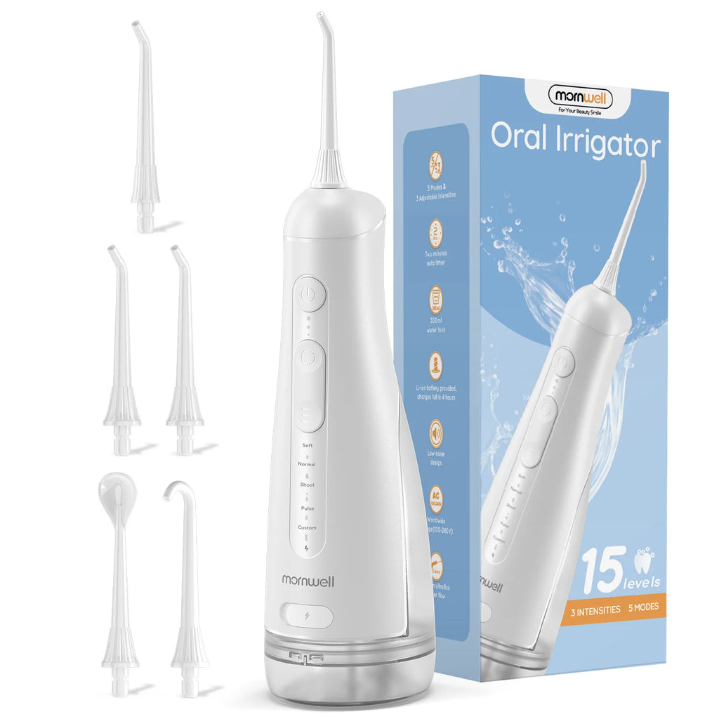Electric Oral Irrigator Portable Water Flosser with 5 Cleaning Modes for Daily Dental Care