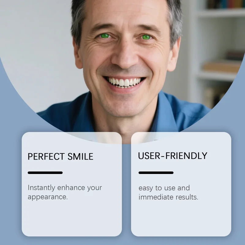 Temporary Denture Set Cosmetic Teeth for Missing Gaps and Perfect Smile for Men and Women