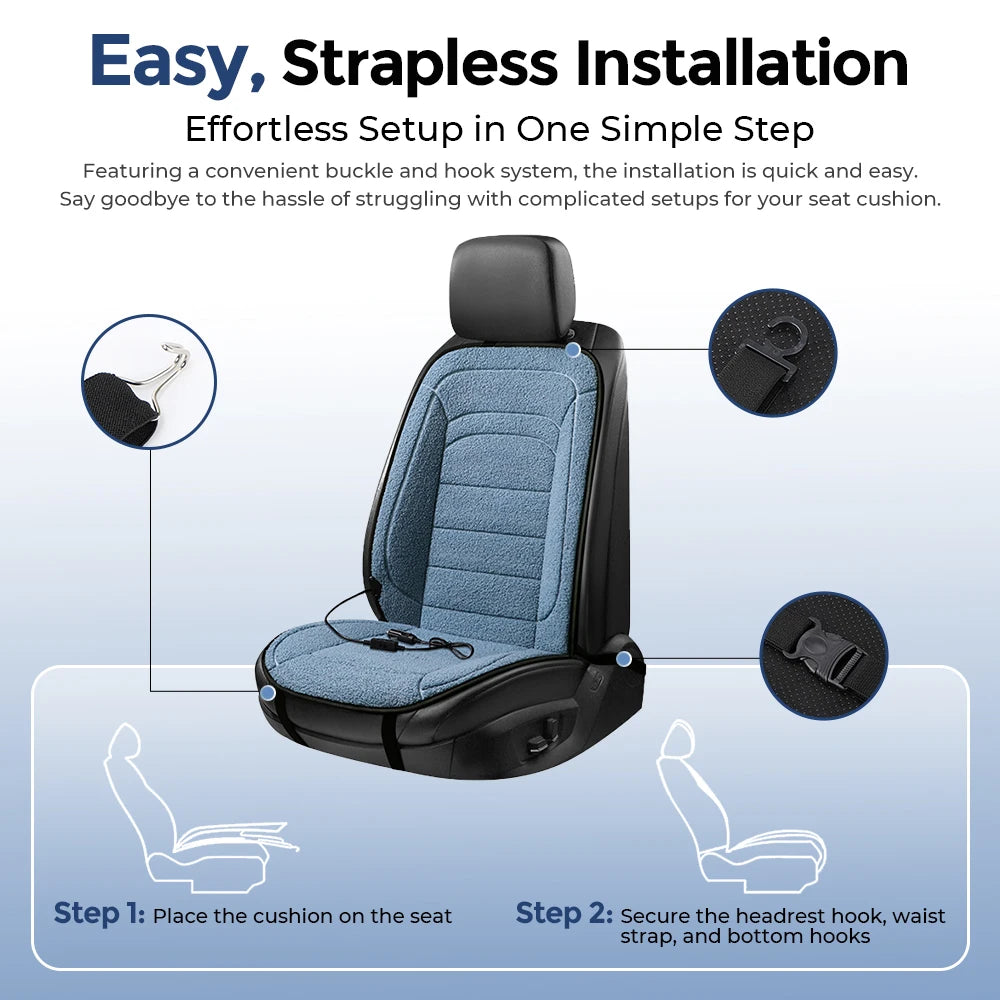 Heated Car Seat Cushion Thermal Pad Warmer for Drivers in Winter Cold Morning Commuting