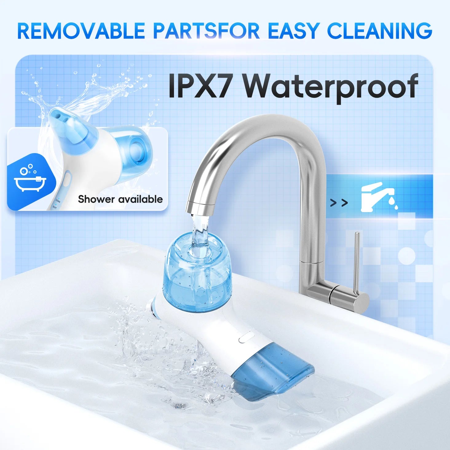 Portable Water Flosser Nasal Rinse Combo Oral Care Sinus Cleaning Kit for Home and Travel Use - 22