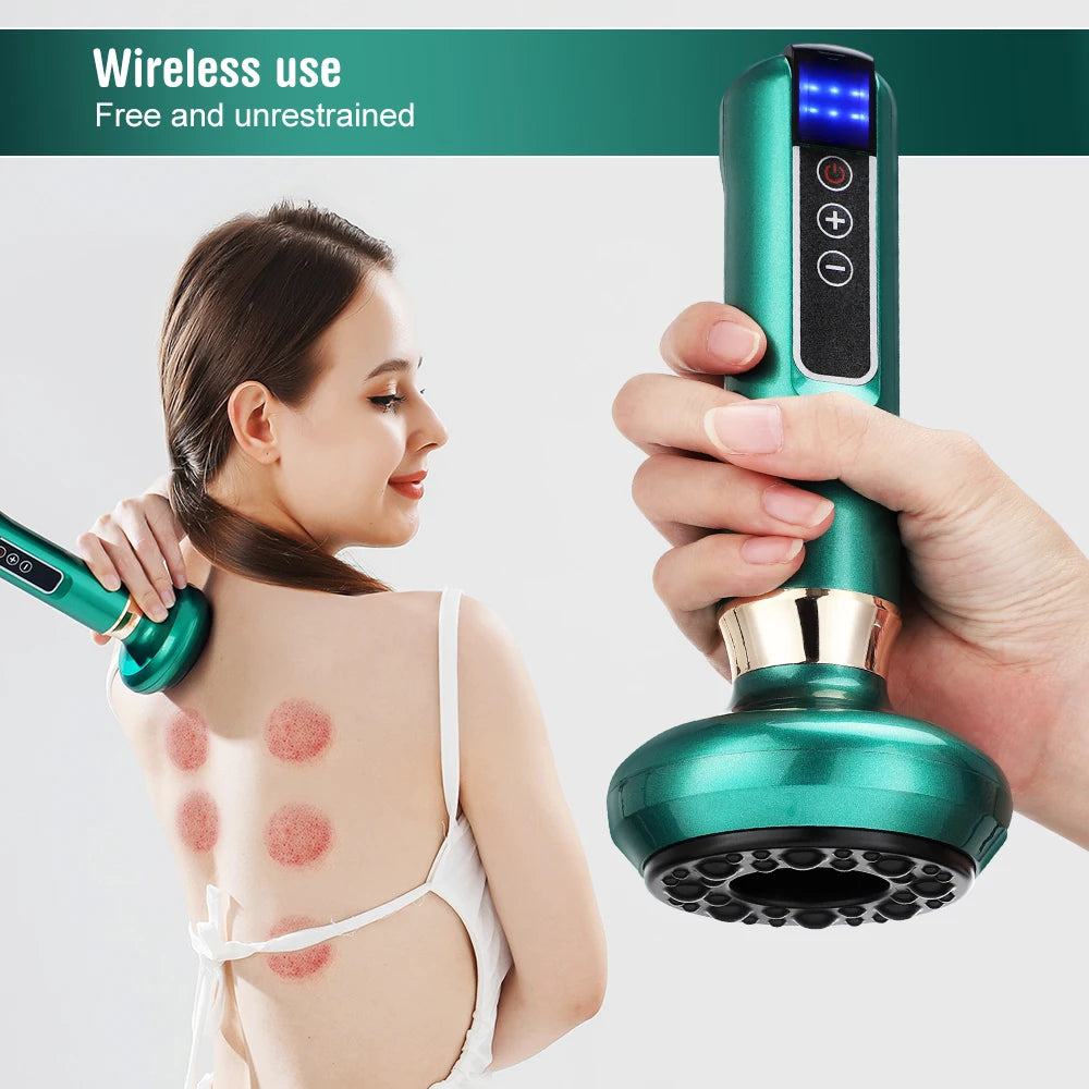 Electric Cupping Massager Scraping Tool Heated Meridian Device for Body Relaxation
