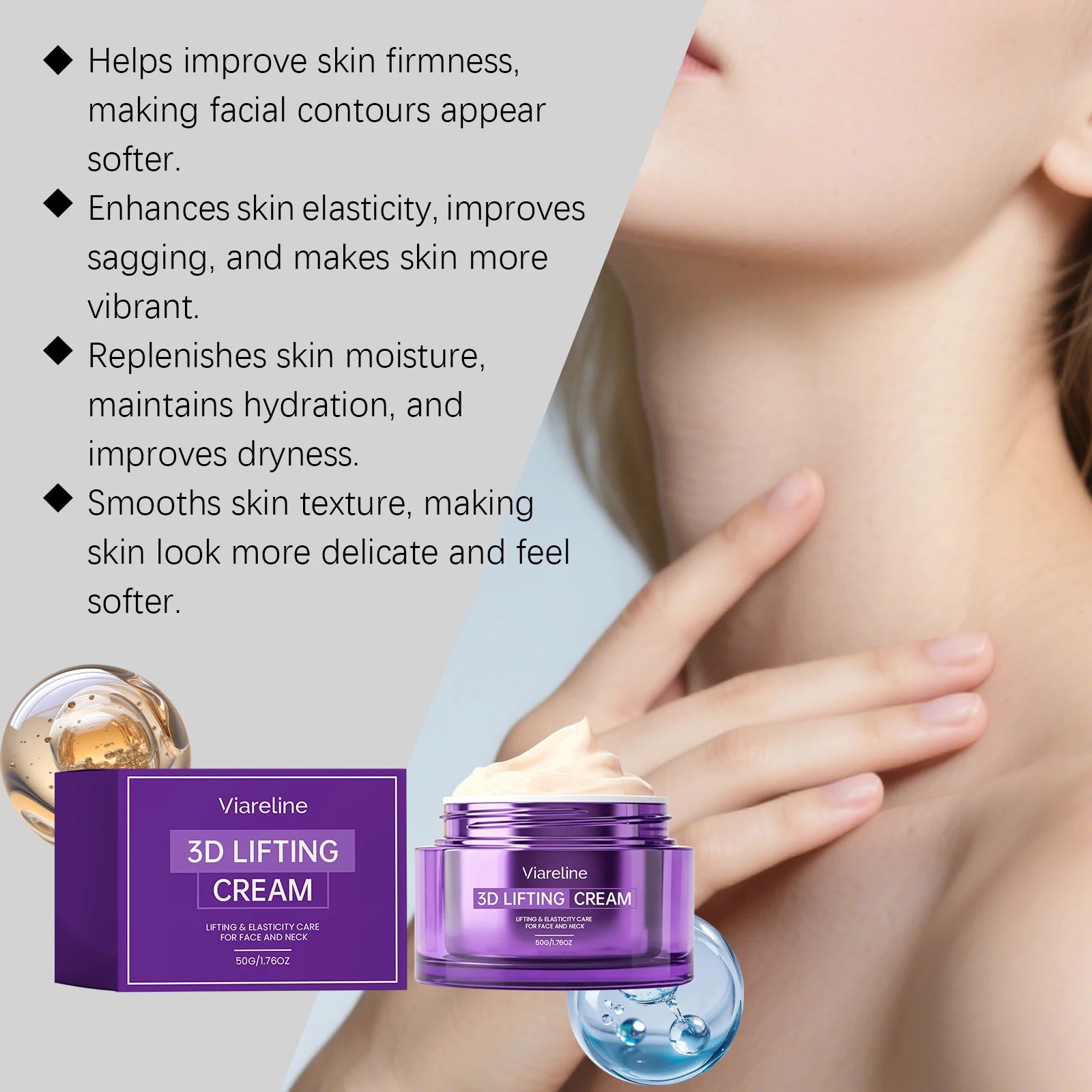 3D Lifting Cream Firming Moisturizer for Face and Neck Smoothing Fine Lines for Daily Skin Care - 6
