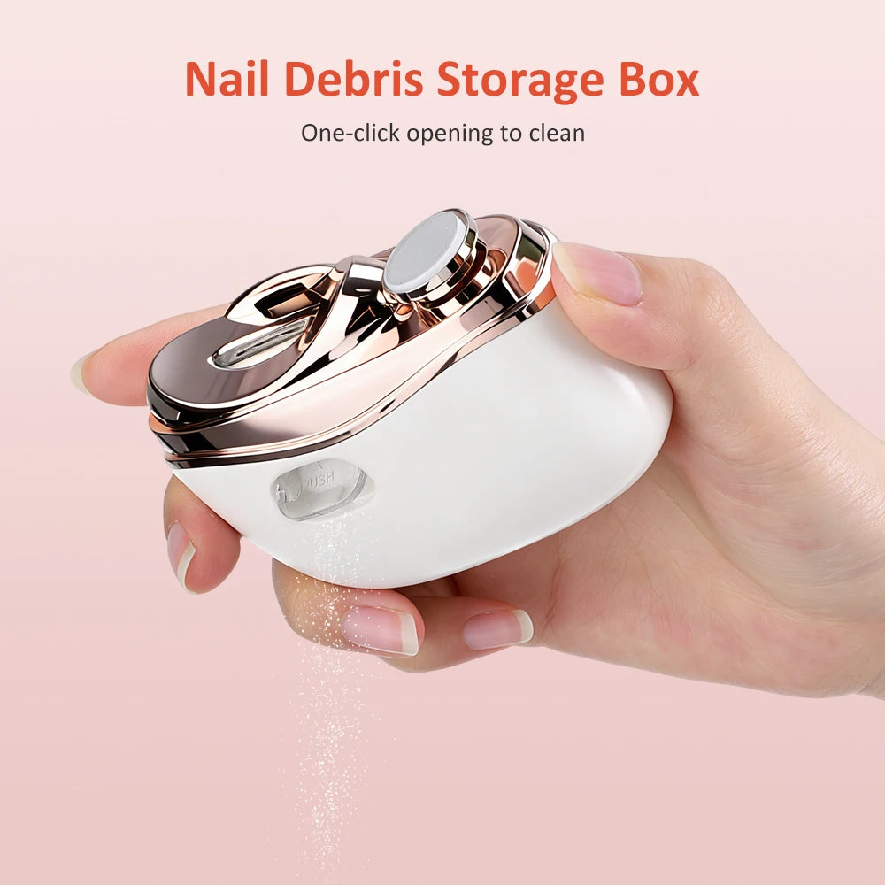 Electric Nail Clipper Automatic Trimmer with LED Light for Adults and Babies at Home