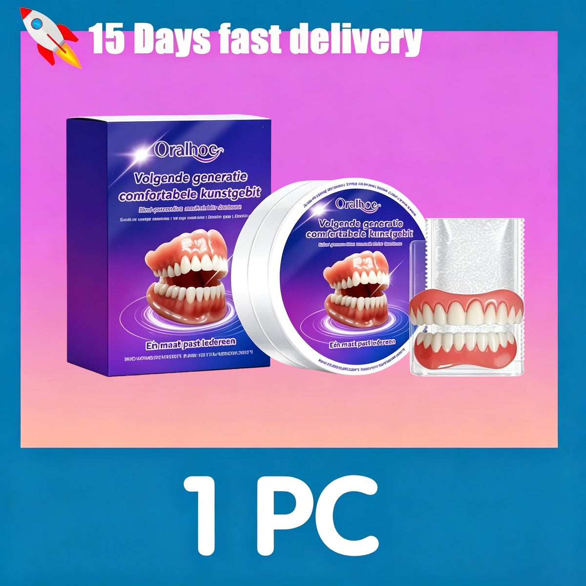 Silicone Snap On Dentures Realistic Teeth Replacement for Natural Smile During Social Events