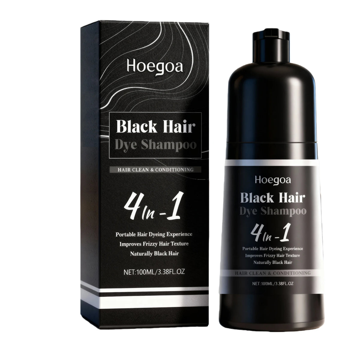 Black Hair Dye Shampoo Natural Gray Coverage for Men and Women at Home Daily Care Routine