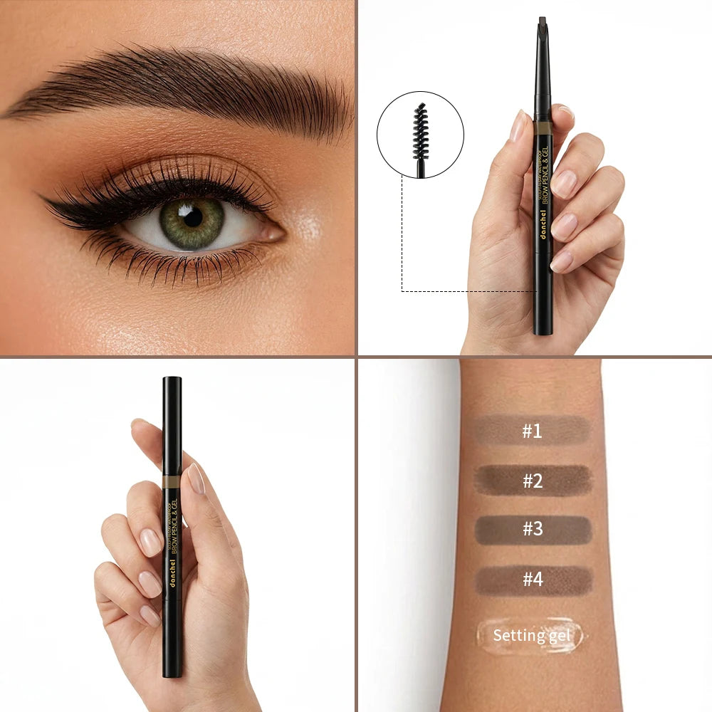 Waterproof Brow Pencil and Gel Smudge Proof Eyebrow Makeup for Women Daily Beauty Routine