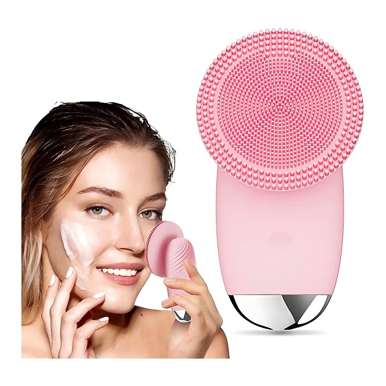 Electric Facial Cleansing Brush Sonic Vibration Scrubber for deep pore cleaning at home - 1