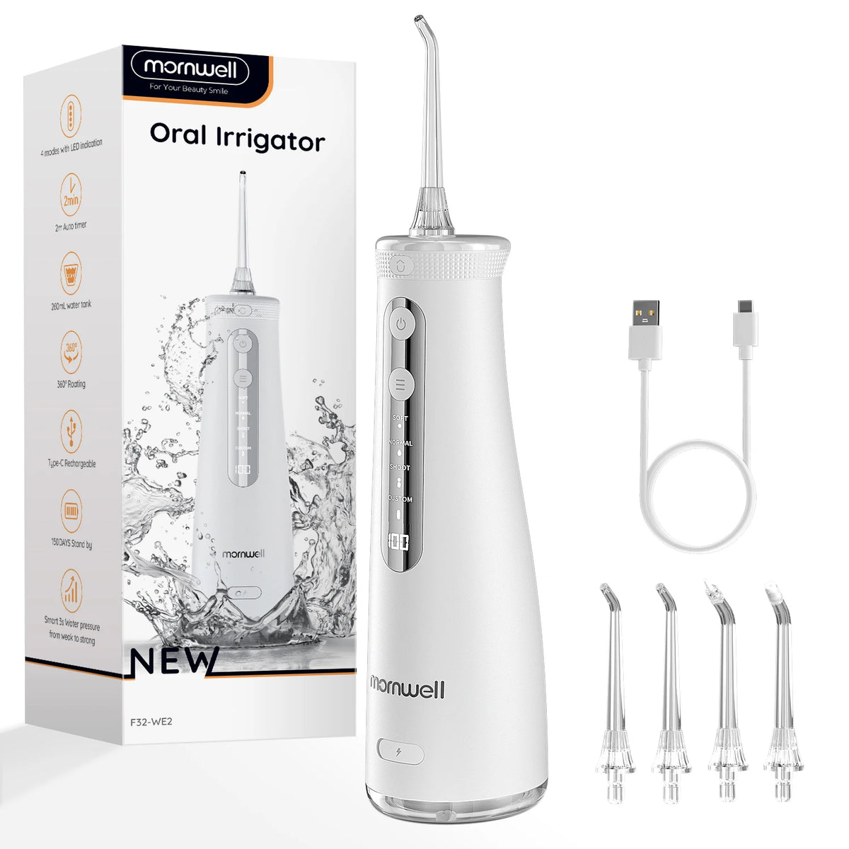 Electric Oral Irrigator Portable Water Flosser Teeth Cleaner for Adults at Home
