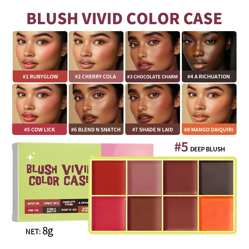 Blush Vivid Color Palette Cream Highlighter Makeup for Women Daily Beauty Routine