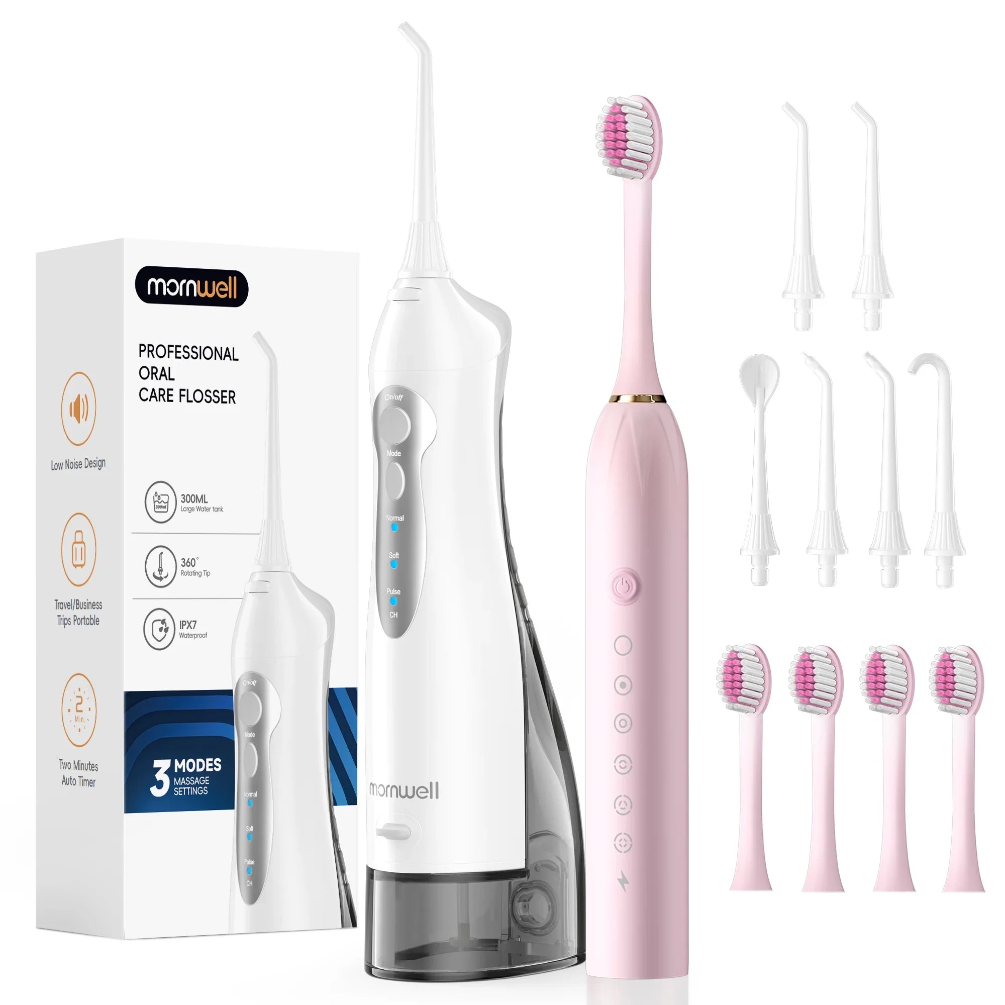 Water Flosser and Sonic Toothbrush Set Portable Oral Hygiene for Adults Daily - 26