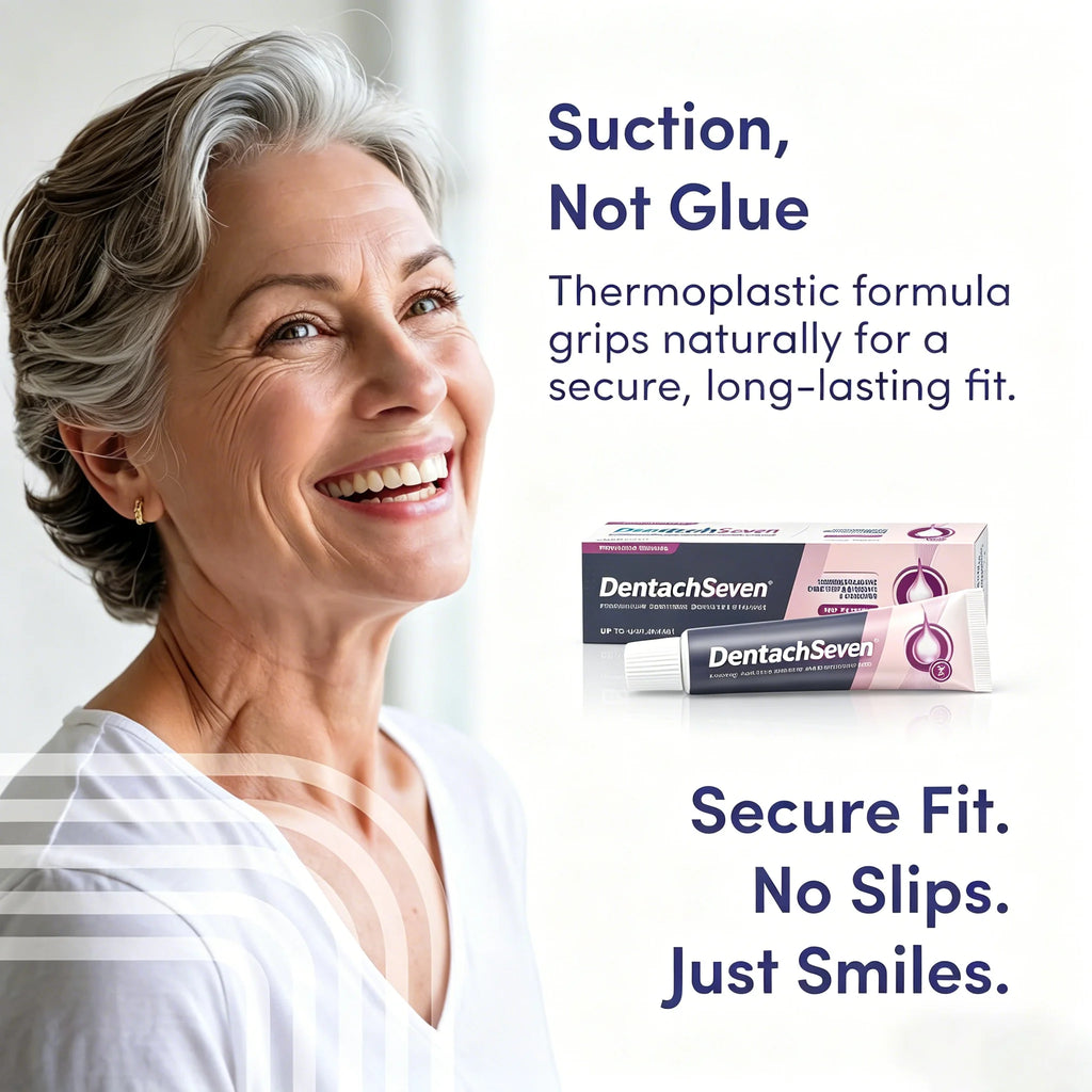Denture Adhesive Waterproof Zinc Free Long Lasting Strong Grip for Seniors Eating at Home Daily